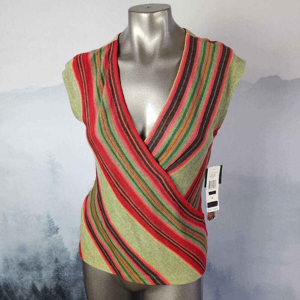 NWT Lauren Ralph Lauren Modern Maasai Multi Wrap Top | Women's Small